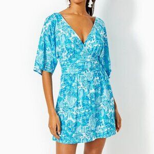 Lilly Pulitzer - Parigi Skort Romper Amalfi Blue Sunny State Of Mind Small